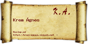 Krem Ágnes névjegykártya